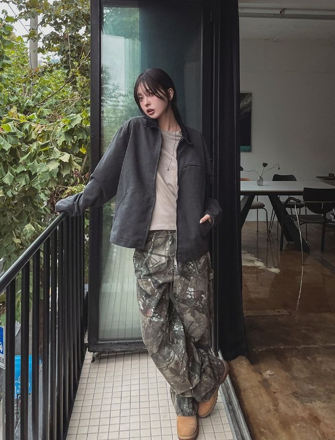 Fairy color matching work jacket
