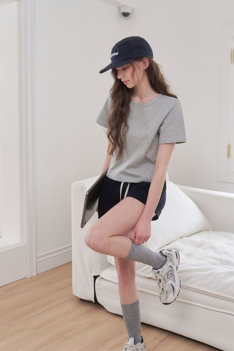 [MADE] Mirror, twill cotton shorts