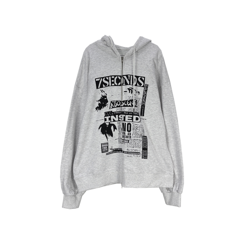 toon hooded zip-up