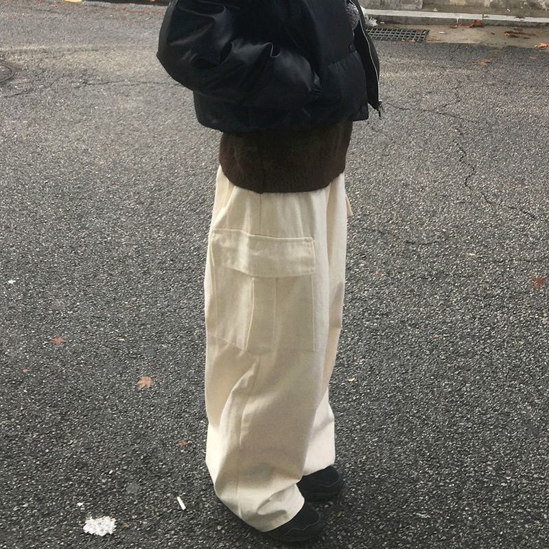 Cane Thick Cotton Cargo Pants
