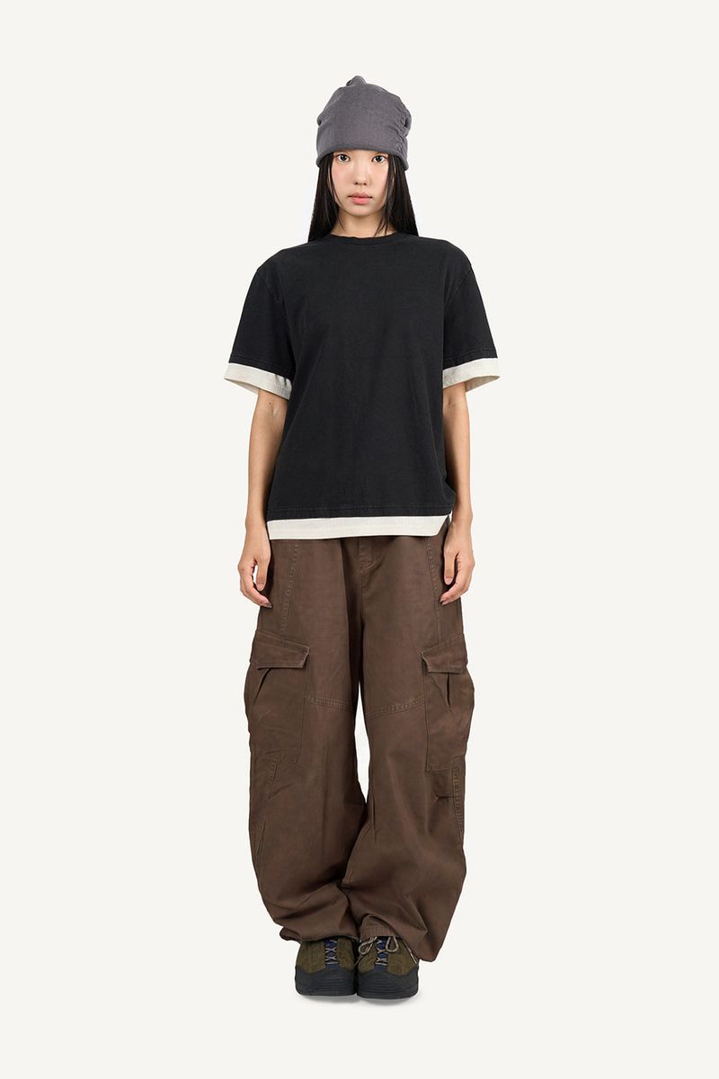 Canvas Cargo Curved Pants