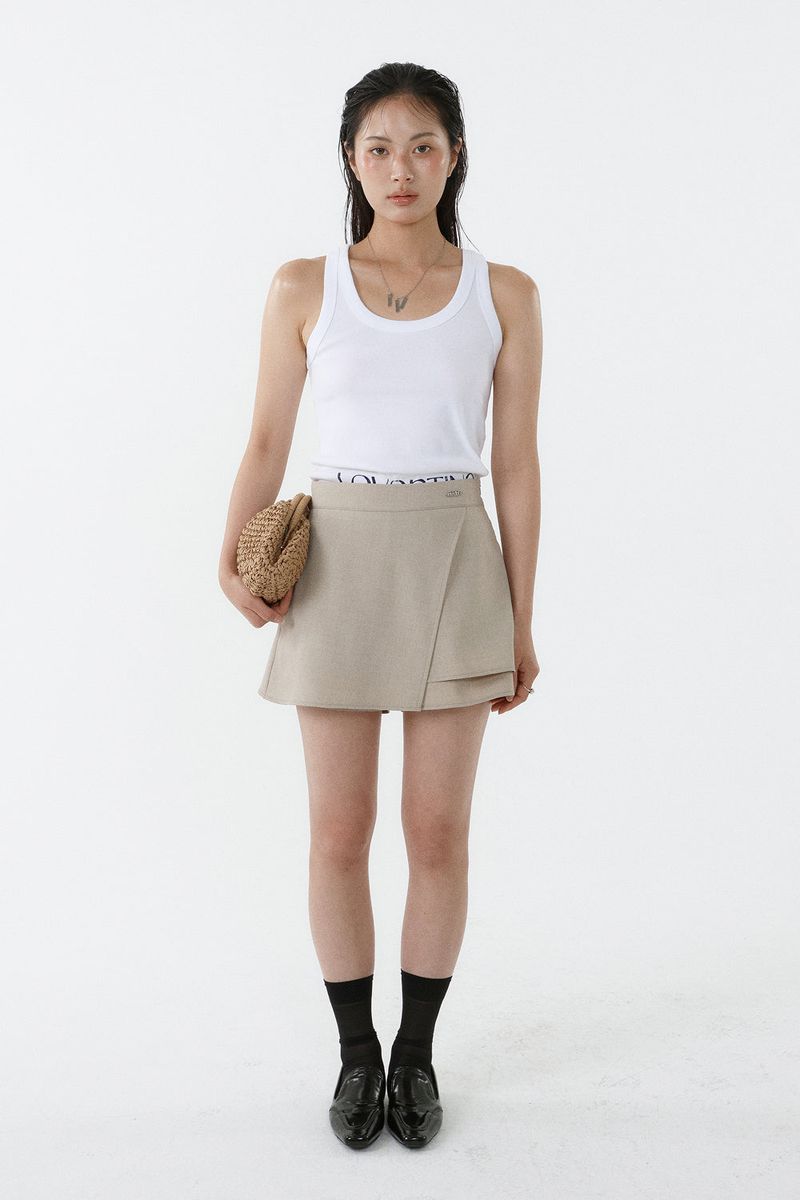 DEEP NECK SLEEVELESS TOP_ALL WHITE