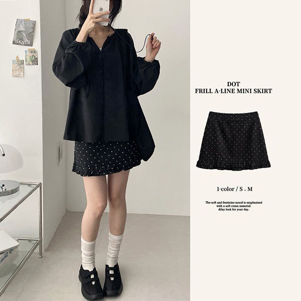 Lovely Zanddot A-Line Ruffle Mini Skirt