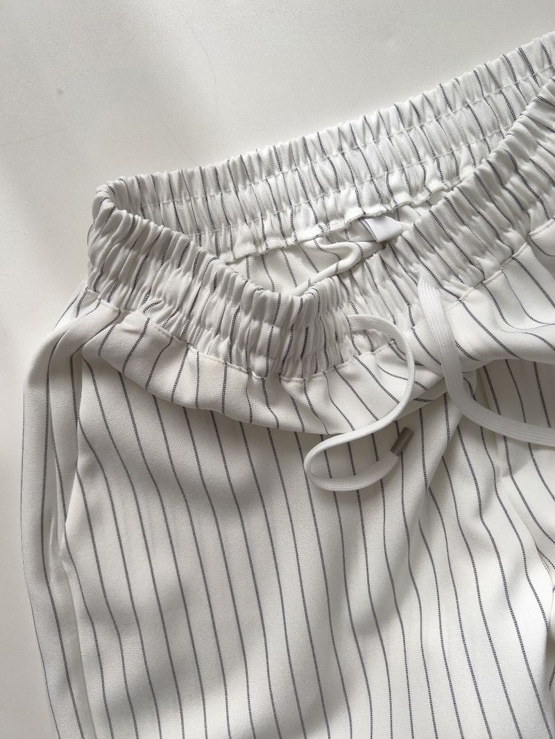 Stool Stripe Banding Wide Pants