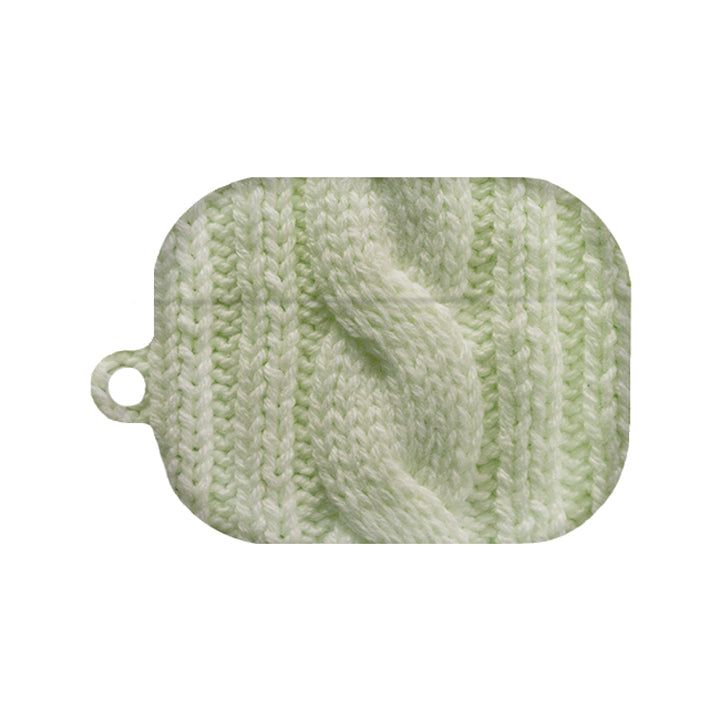 ONCESTUDIO(オンセスタジオ)の「(03 baby Green) Twisted Knitted matte AirPods Case(Smartphone Accessories)」