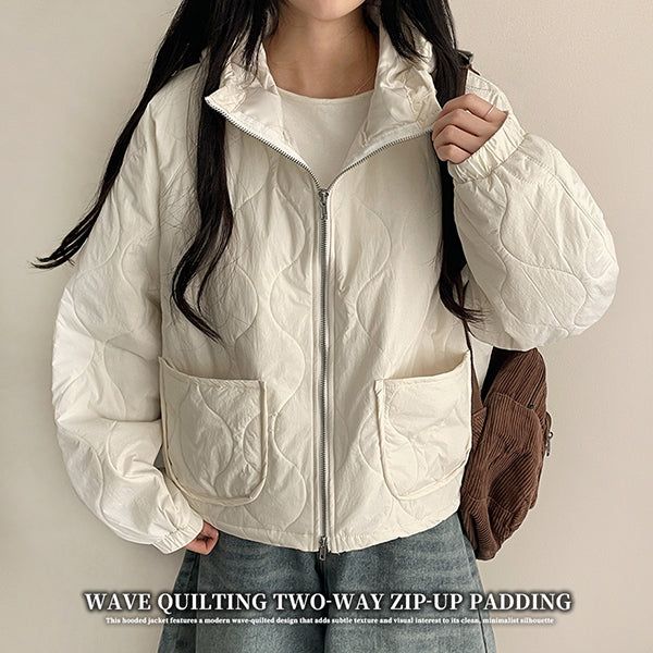 Tez Quilting Boxy Hoodie Lightweight Padding
