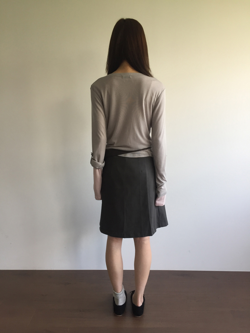 Fold wrap midi skirt (2color)