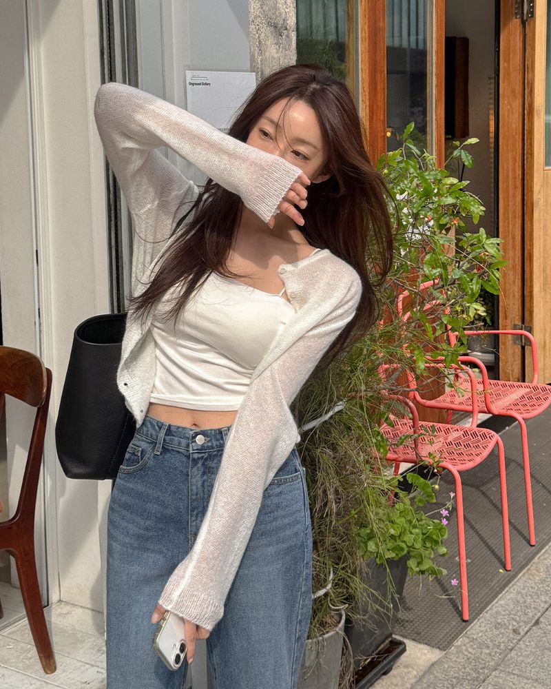 Neren see‑through cardigan