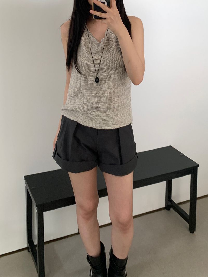 Teagan Roll-up Elastic-Waist Shorts