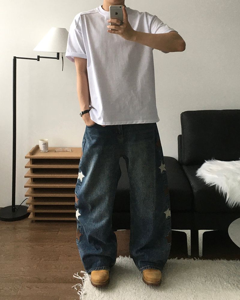 オールスターパッチデニムパンツ