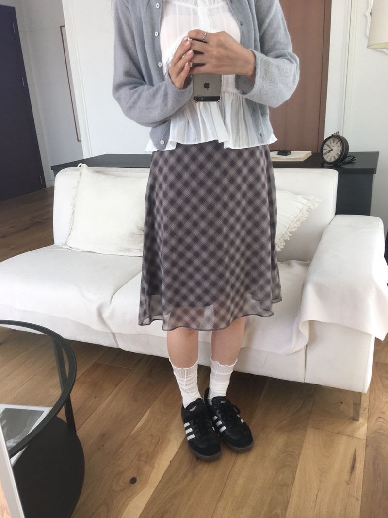 Plaid Midi Skirt
