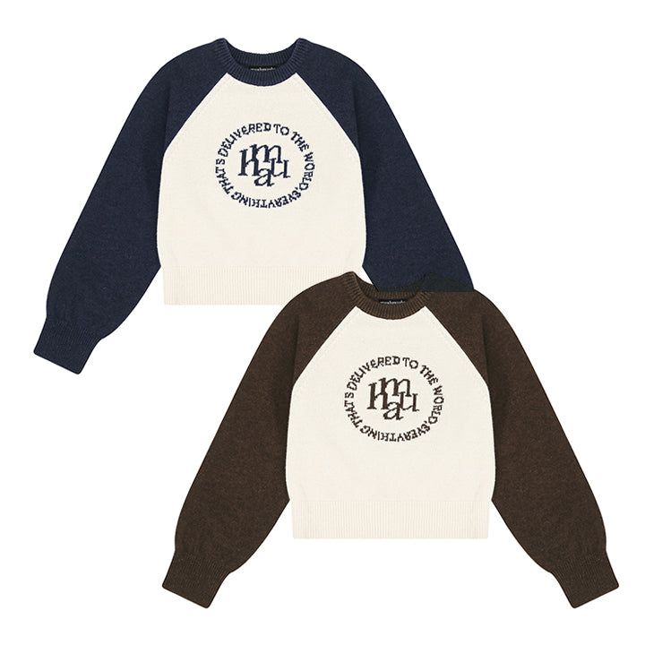 LAMBSWOOL JACQUARD RAGLAN KNIT