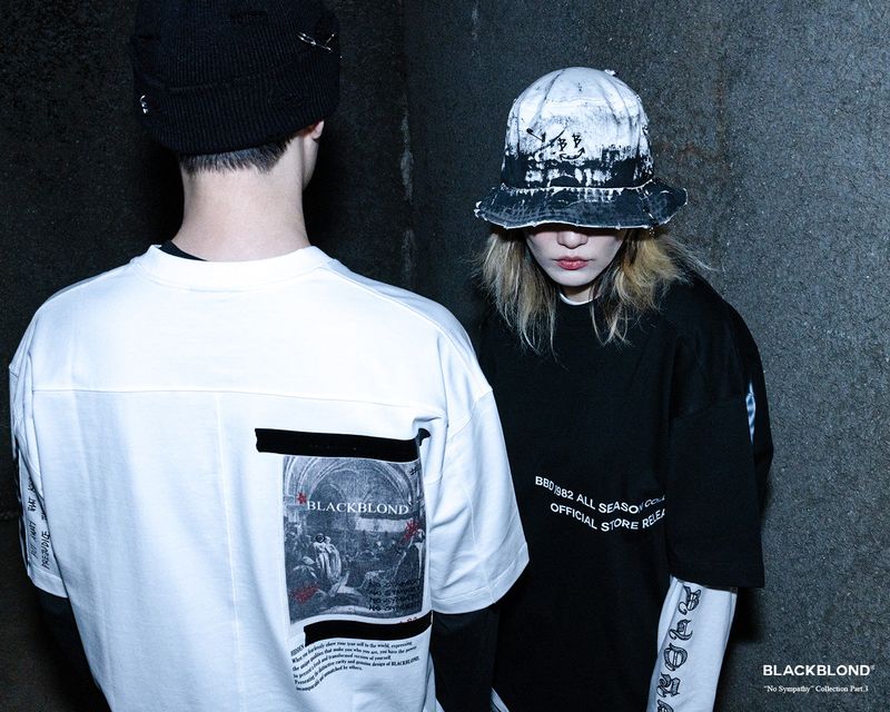 BBD Smoke Painted Custom Denim Bucket Hat (White)
