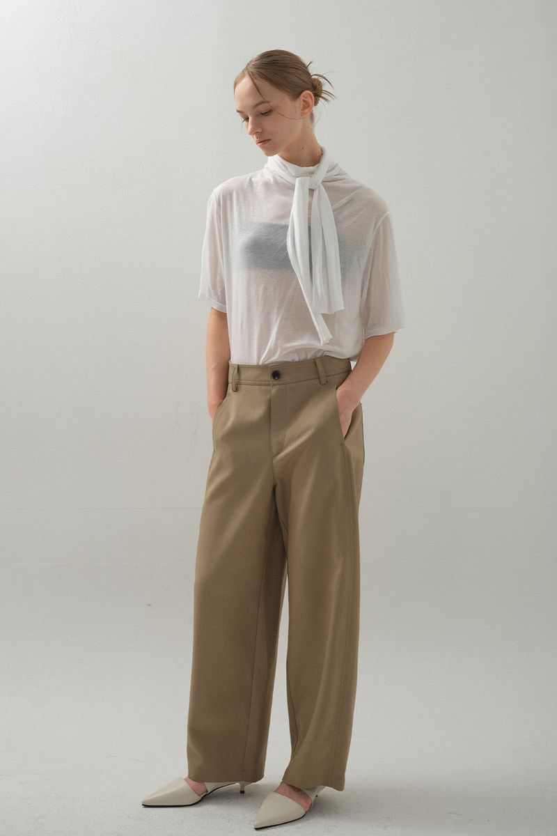 Barrel Line Pants_Beige
