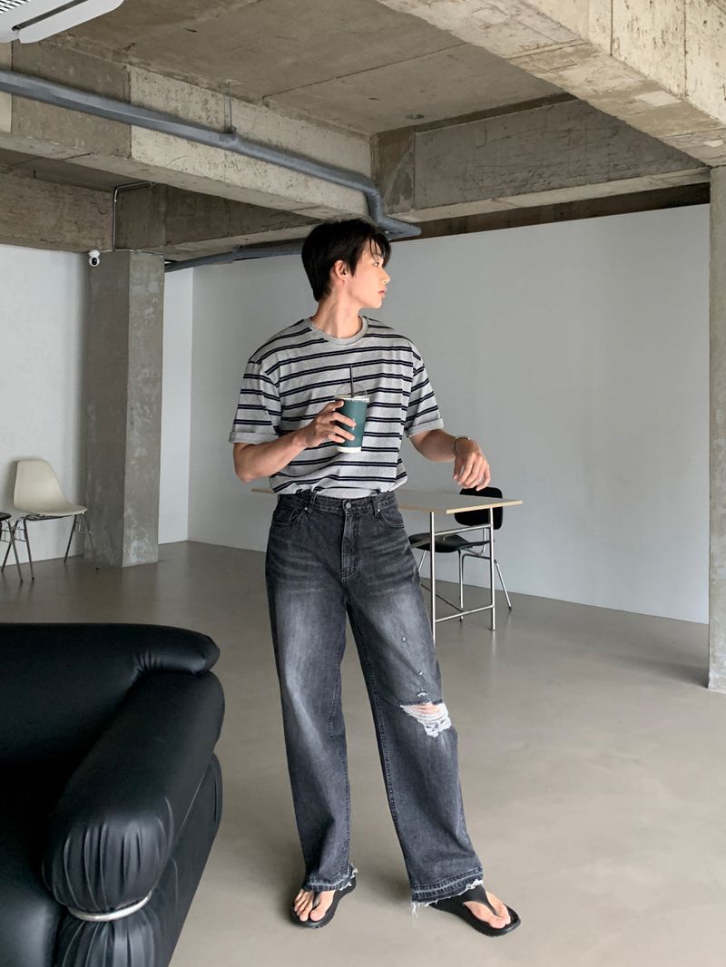 lemenne（ルメンヌ）の「LMN Damage Semi-Wide Denim Pants (3 colors)（Pants）」