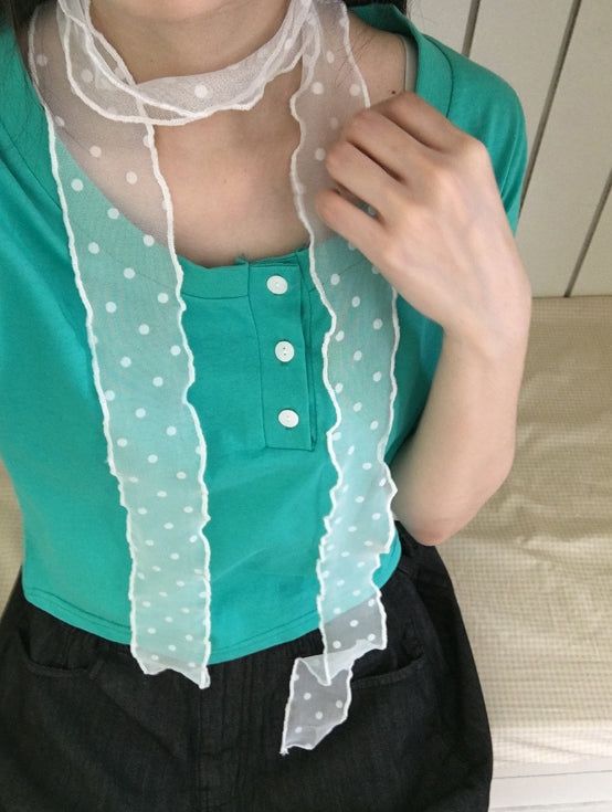 Narvi Dot See-through Halterneck Layered Sleeveless