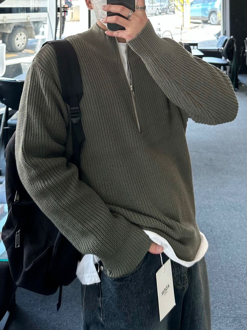 ドローダークブルーデニムパンツ