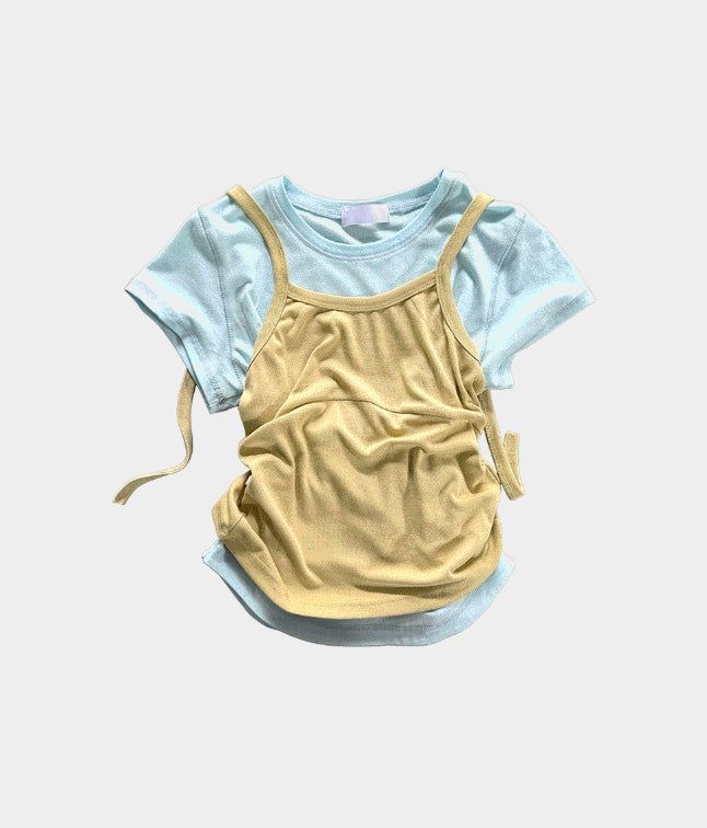 Halter ballet layered top