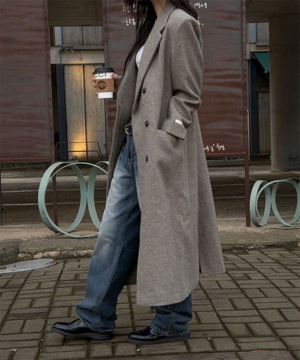 [Wool 50] Max hidden wool long coat(3color)