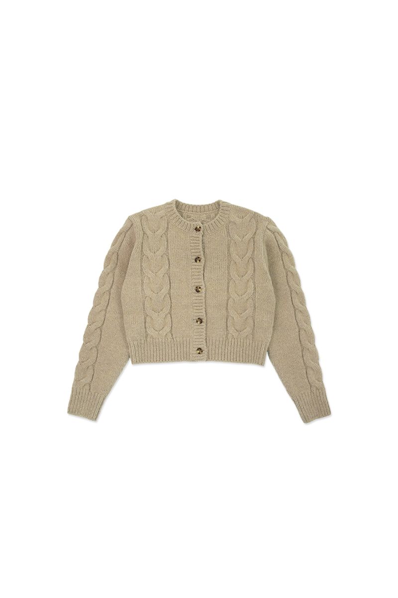 Mohair cable cardigan_beige