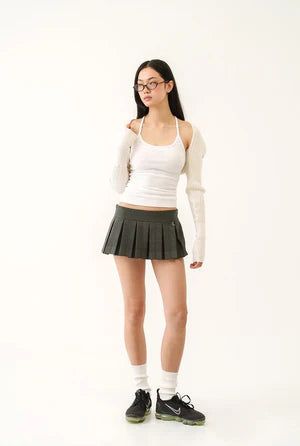 【即日発送】Jewel cross back tank top - white  