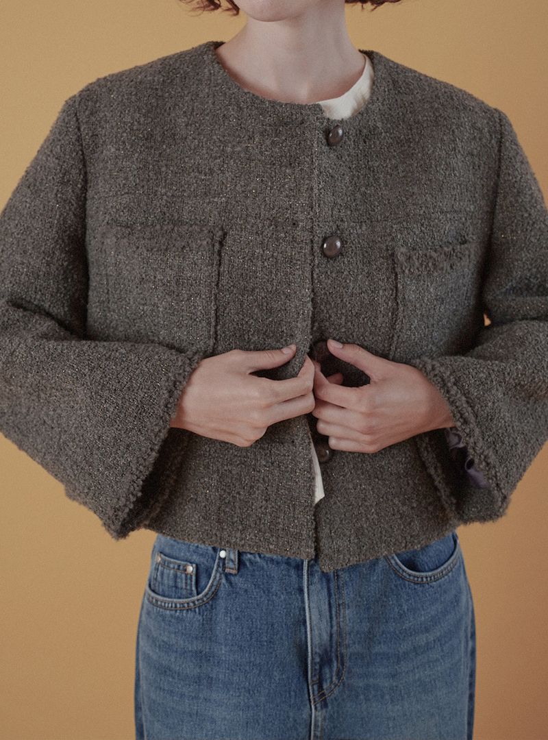 Poem tweed jacket_gray