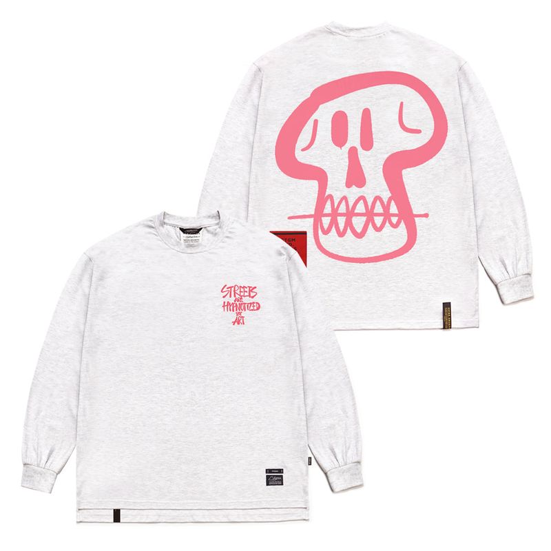 STIGMA(スティグマ)の「22 SKULL OVERSIZED LONG SLEEVES T-SHIRTS WHITE MELANGE(Tops)」