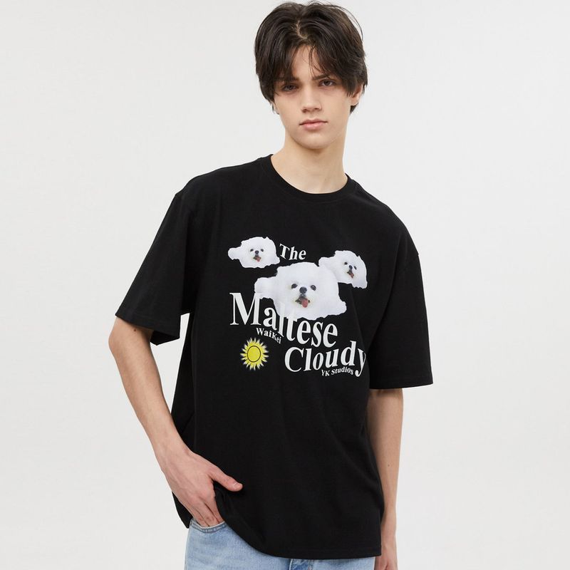 Maltese cloudy half sleeve tshirts