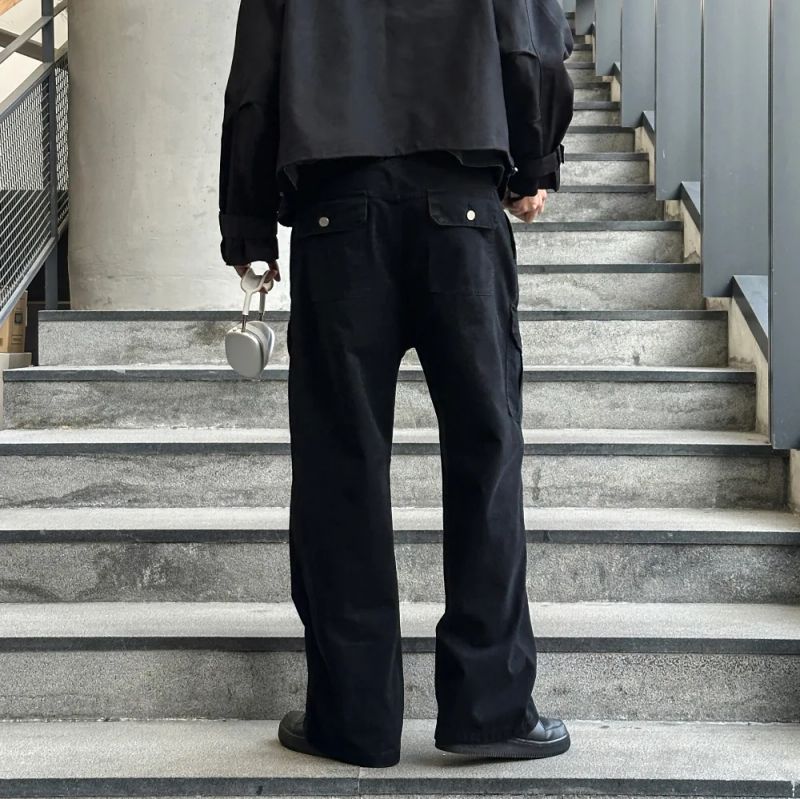 LMN Paneled Washed Cargo Wide Pants (3 colors)