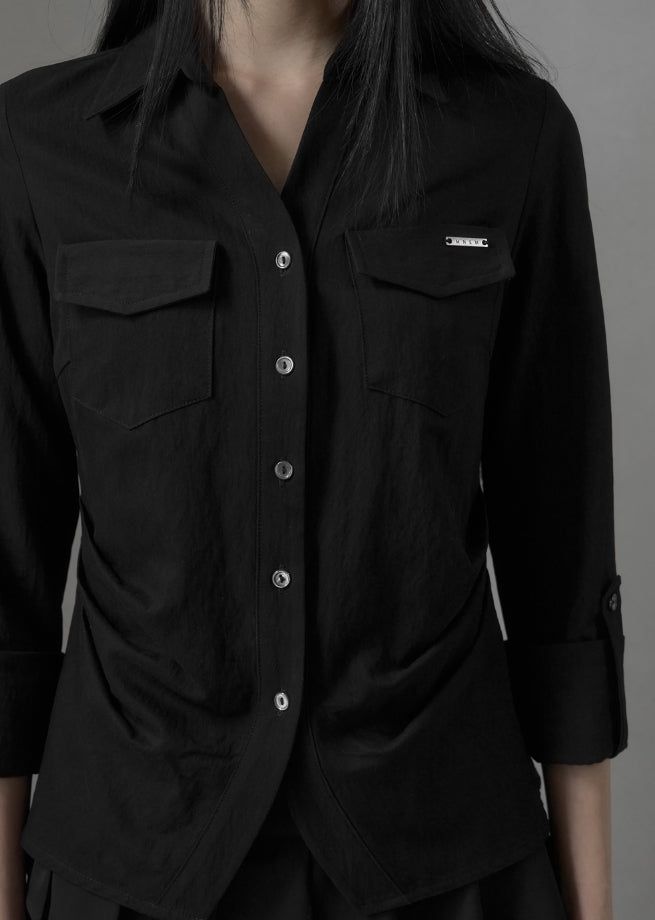26SS★ [mnem] Muted Roll-Up Shirt