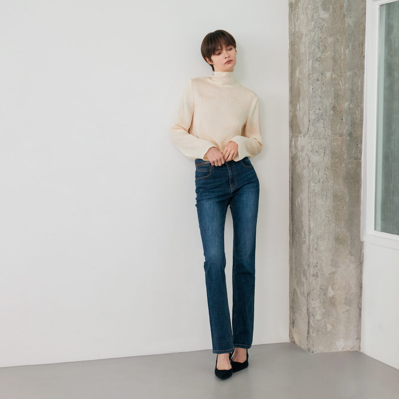 Twill Deep Blue Slim Straight Jean - YC392
