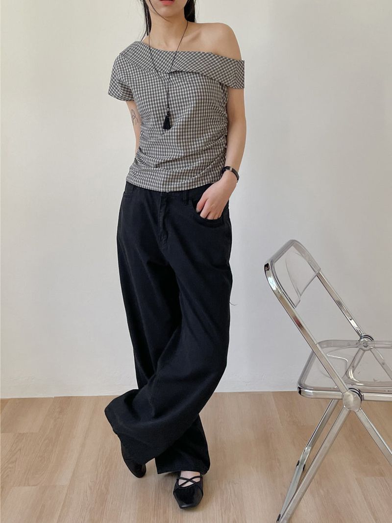 Check Seersucker Blouse