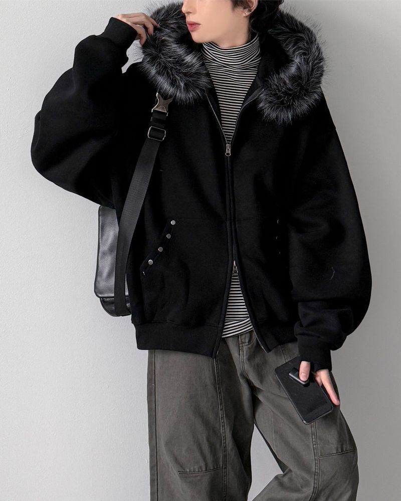 Piercing Raccoon Hood Zip-Up