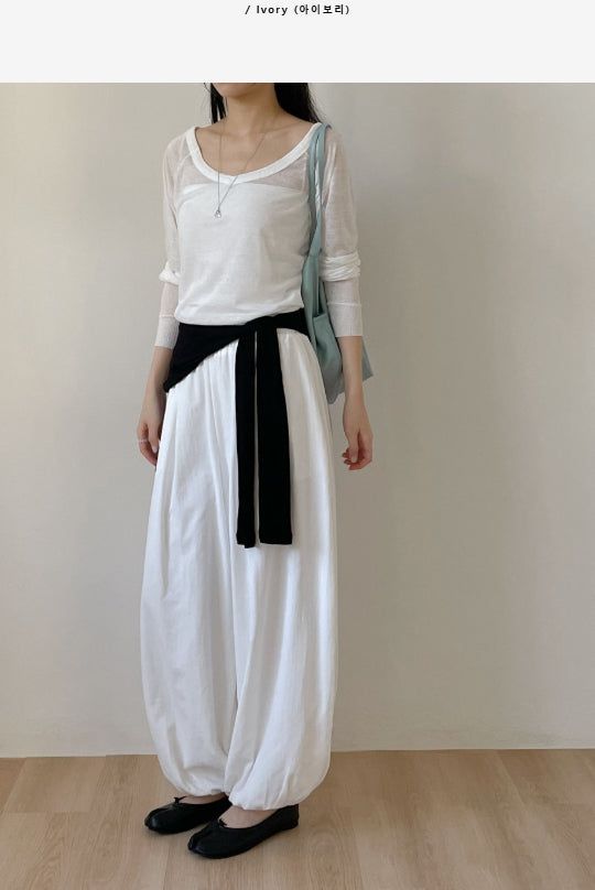 Harem Nylon Balloon Fit Wide Pants