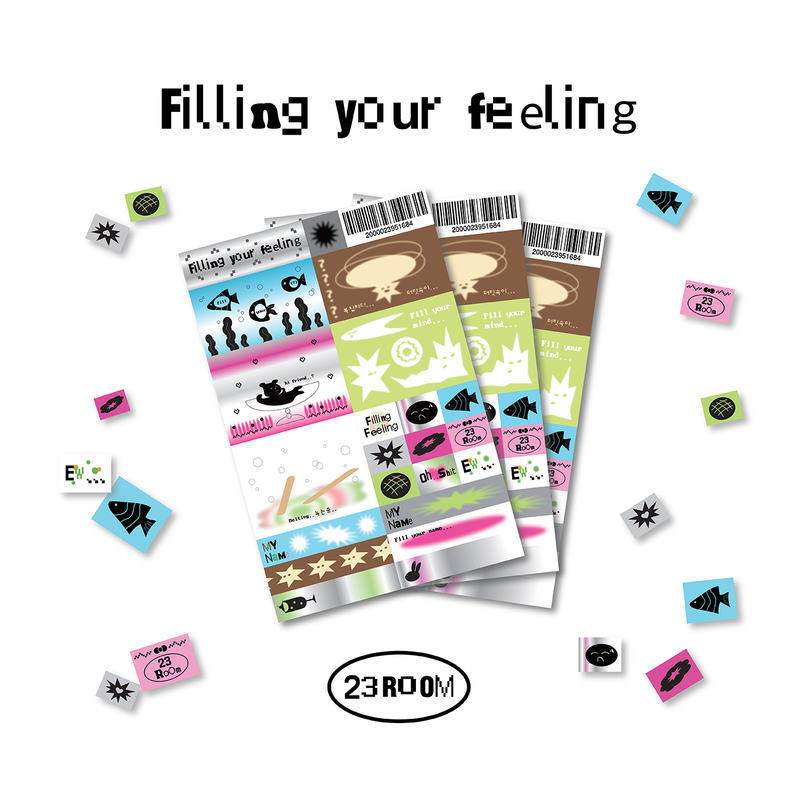 filling feeling sticker set (3pcs)