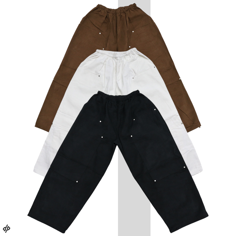 Real wide double-knee pocket pants