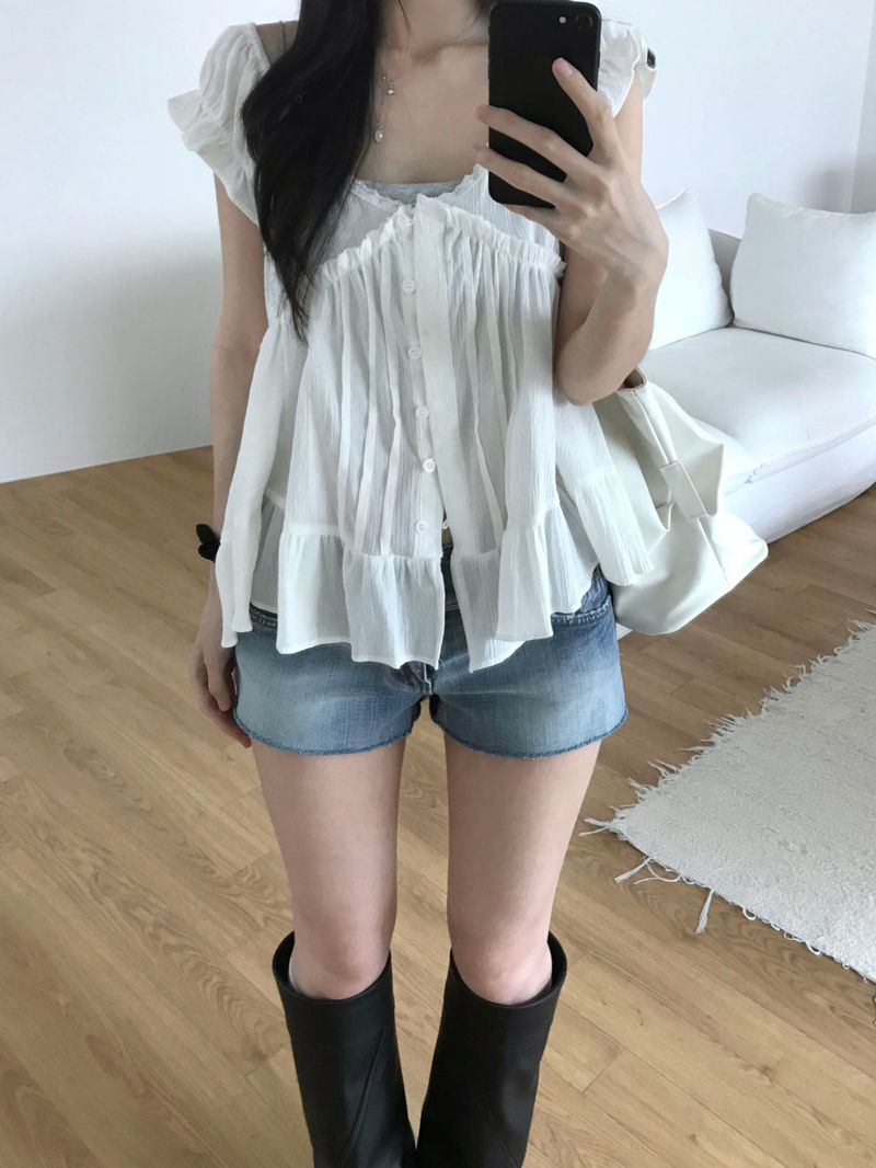 Grace Frill Blouse (2 colors)