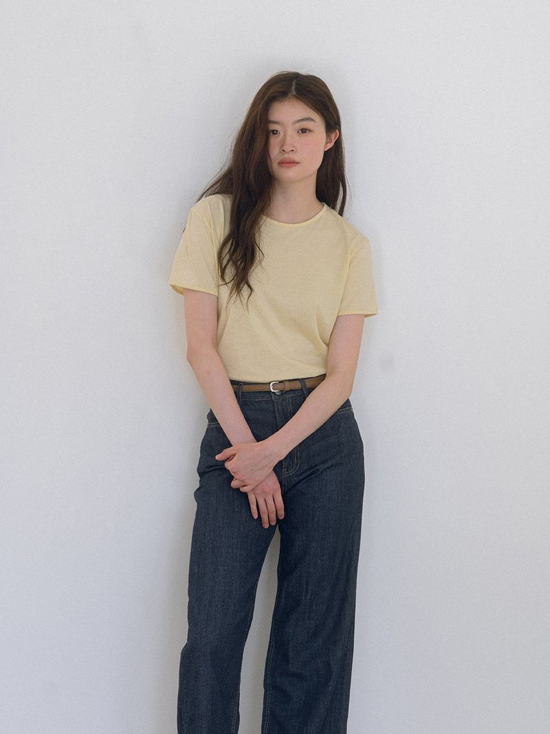 Basic Cotton T-shirt - Lemon