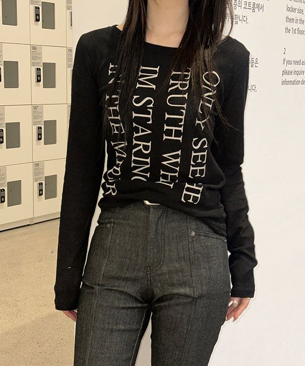 MUZESEOUL(ミューズソウル)の「Golgi lettering long sleeves(3color)(Tops)」