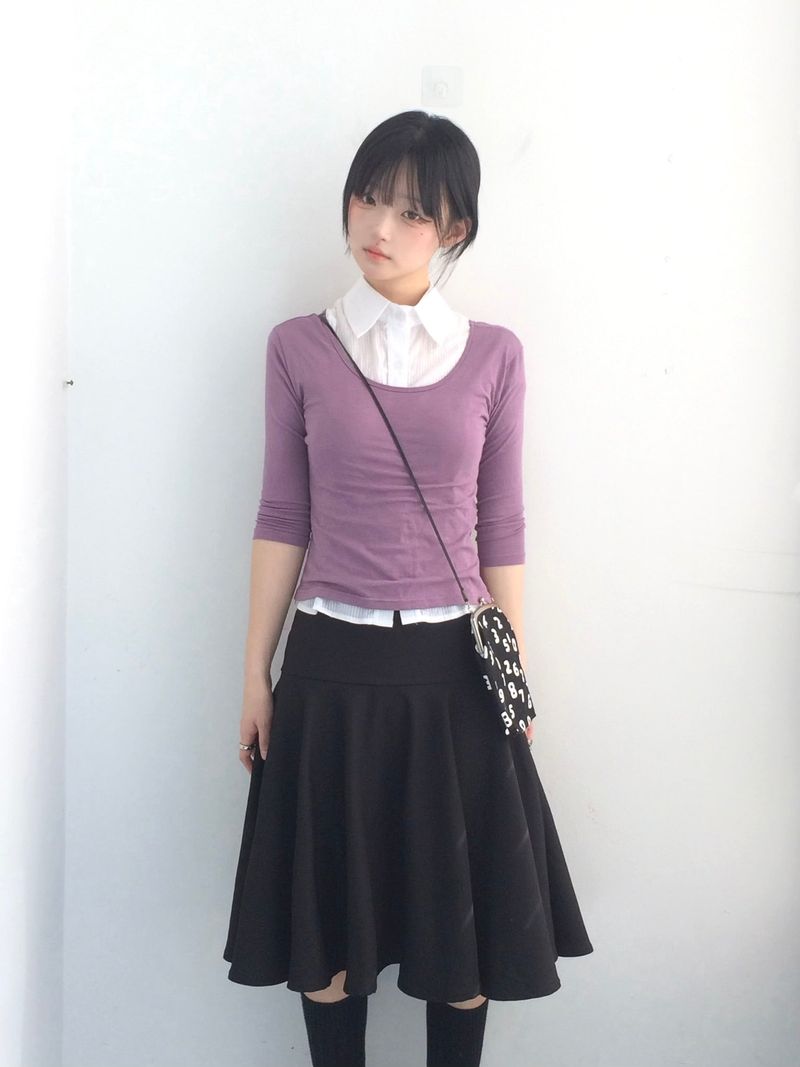 A-line rose flare skirt