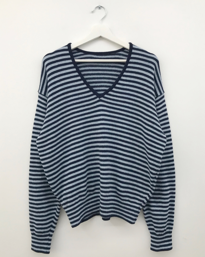 Cebu striped V-neck knit (2color)