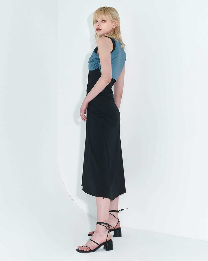 Chain Link Layered Dress _ Teal