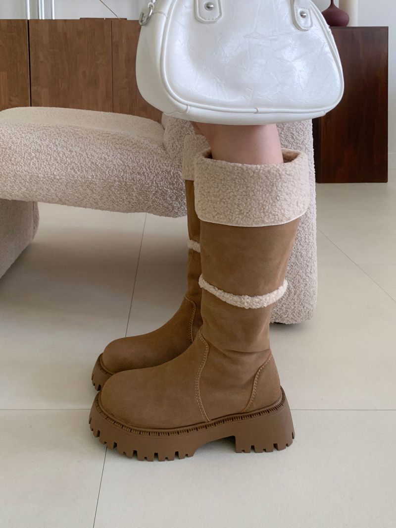 Muffin Roll Suede Dumble Ugg Long Boots (2 colors)