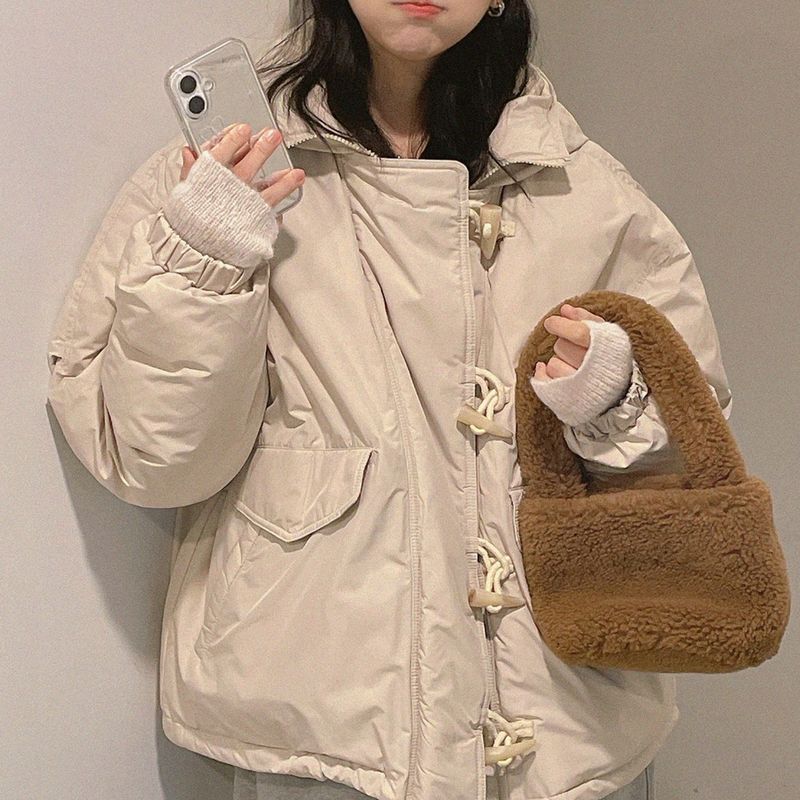 セカンドトッポッキ オーバーサイズフード付きパッド入りジャケット