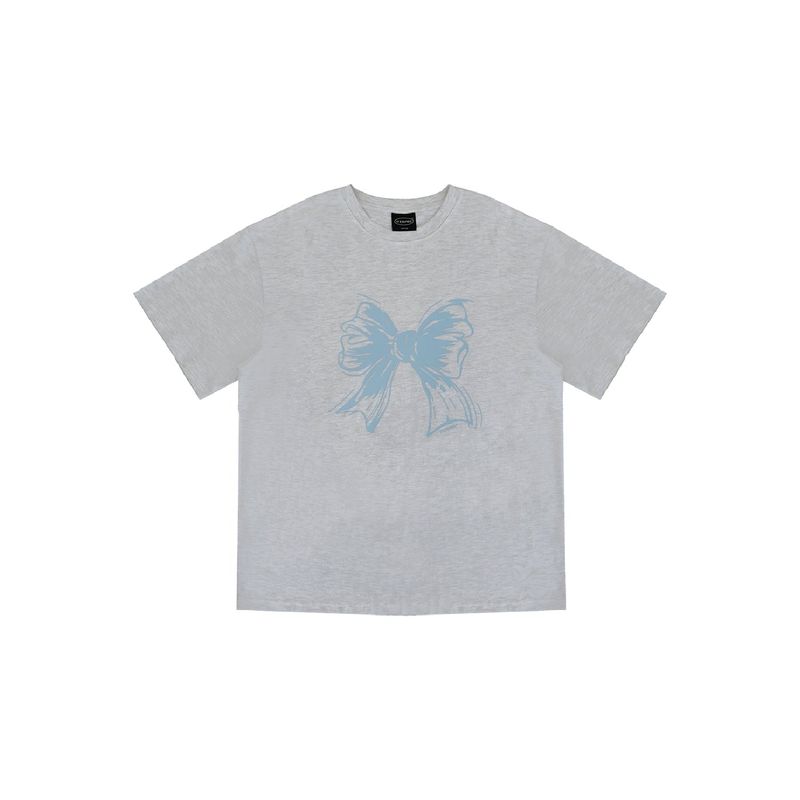 リボンロゴTシャツ - LIGHT GRAY