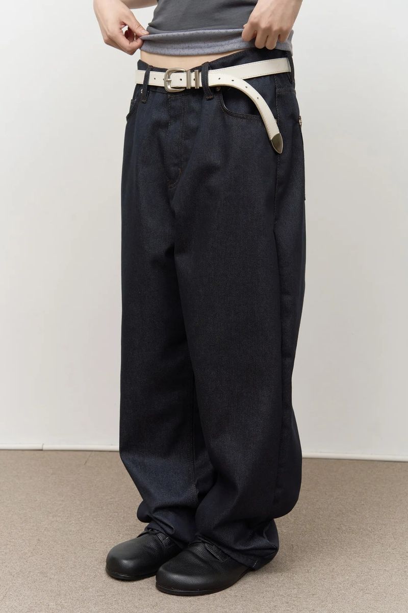 Peo Back Leather Denim