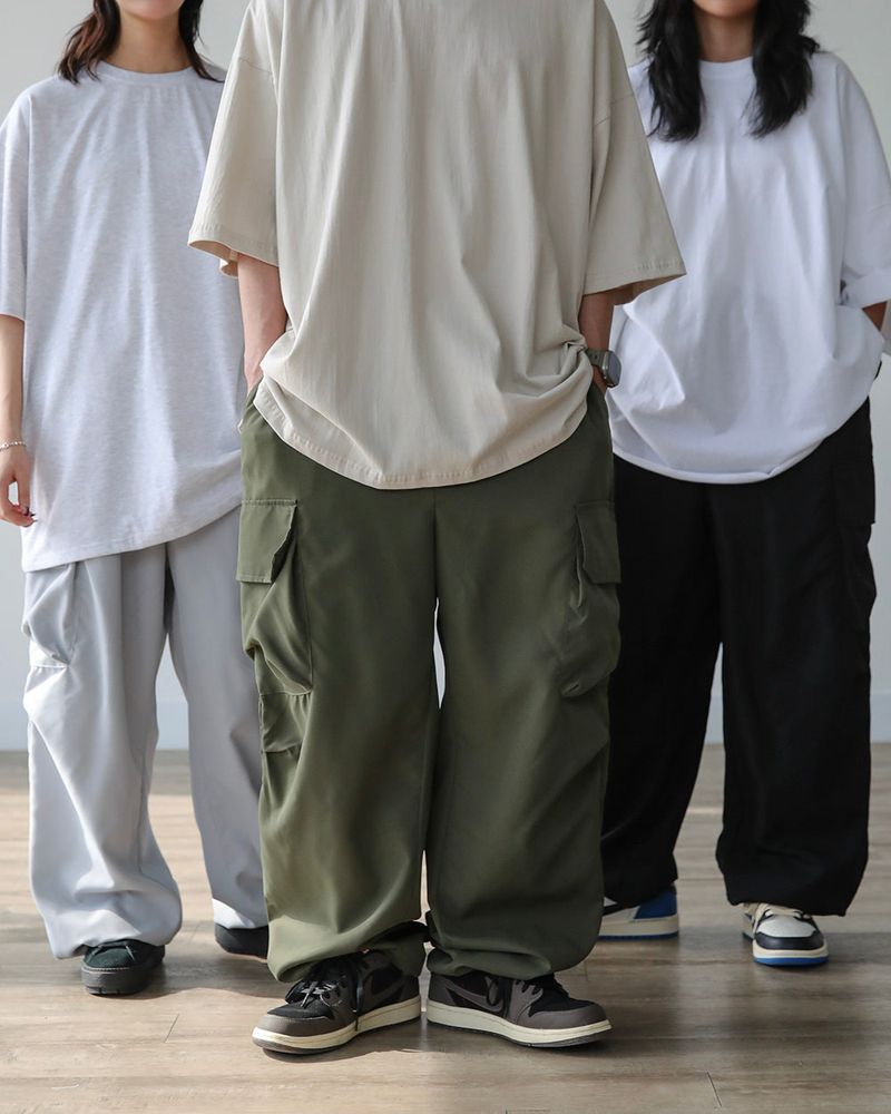THIN WIDE CARGO PANTS