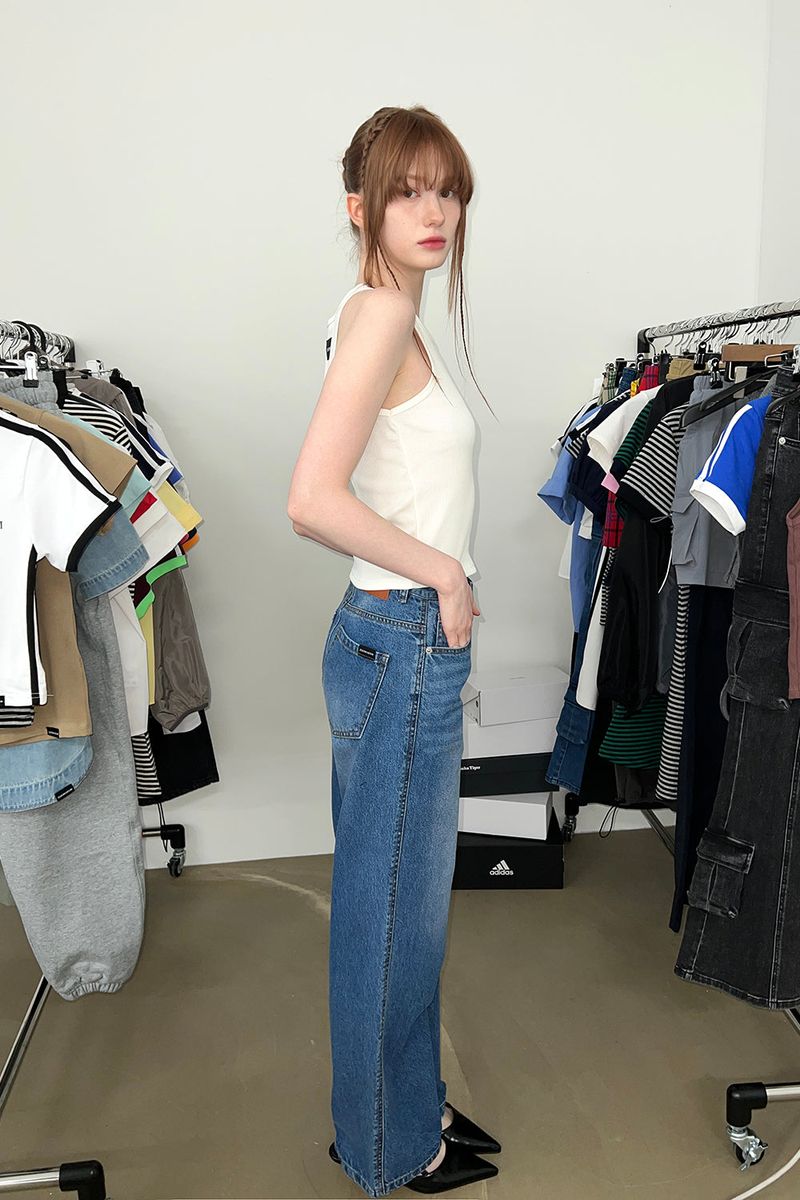 BASIC WIDE DENIM PANTS (BLUE)
