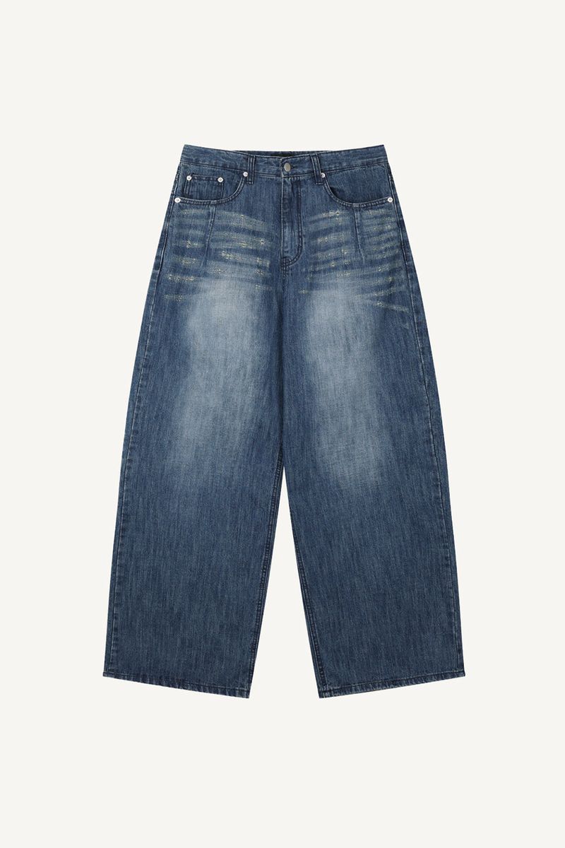 Brushed Slub Wide Denim Pants