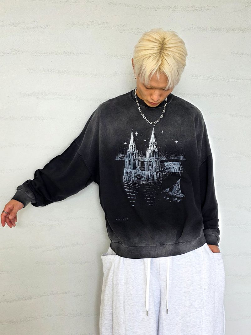 VENTIQUE Castle sweatshirt 2color
